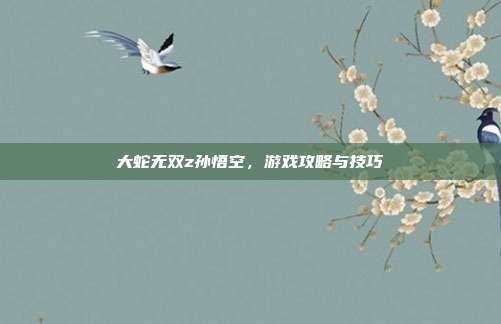 大蛇无双z孙悟空，游戏攻略与技巧-第1张图片-速奇网