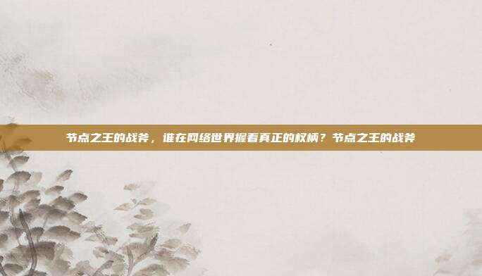 节点之王的战斧，谁在网络世界握着真正的权柄？节点之王的战斧-第1张图片-速奇网