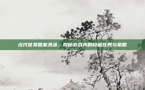 古代官员回家洗澡，揭秘游戏内的隐藏任务与策略-第1张图片-速奇网