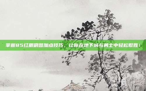 掌握85红眼刷图加点技巧，让你在地下城与勇士中轻松取胜！-第1张图片-速奇网