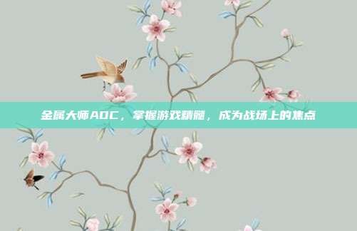 金属大师ADC，掌握游戏精髓，成为战场上的焦点-第1张图片-速奇网