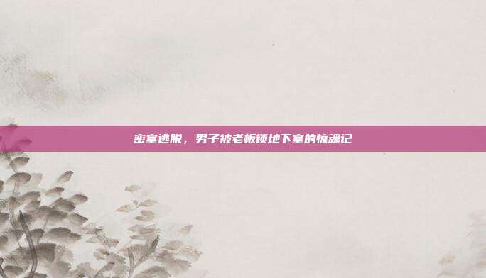 密室逃脱，男子被老板锁地下室的惊魂记-第1张图片-速奇网