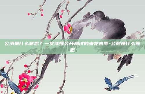 公测是什么意思？一文读懂公开测试的来龙去脉-公测是什么意思-第1张图片-速奇网