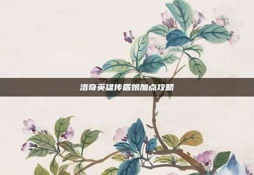 洛奇英雄传盾娘加点攻略-第1张图片-速奇网