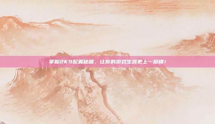 掌握2K9配置秘籍，让你的游戏生涯更上一层楼！-第1张图片-速奇网