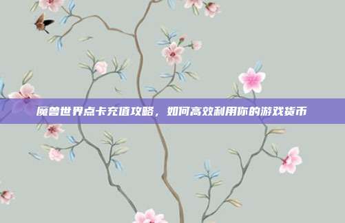 魔兽世界点卡充值攻略,如何高效利用你的游戏货币-第1张图片-速奇网 魔兽世界点卡充值攻略,如何高效利用你的游戏货币-第1张图片-速奇网