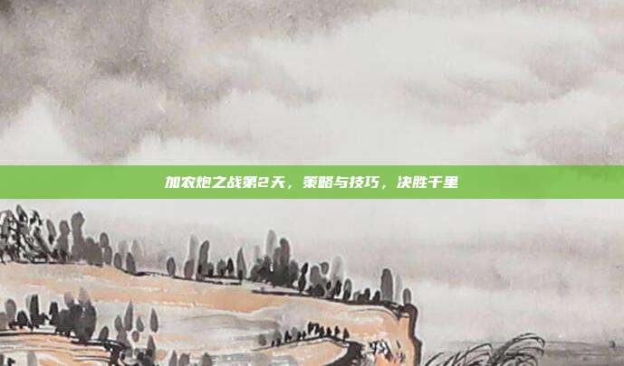 加农炮之战第2天，策略与技巧，决胜千里-第1张图片-速奇网
