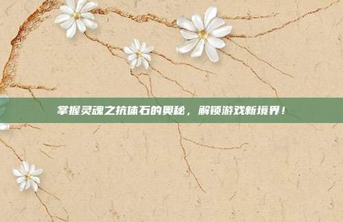 掌握灵魂之抗体石的奥秘,解锁游戏新境界!-第1张图片-速奇网 掌握灵魂之抗体石的奥秘,解锁游戏新境界!-第1张图片-速奇网