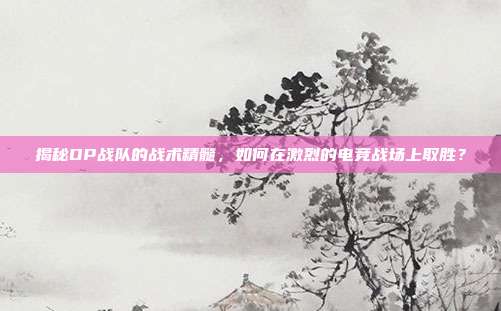 揭秘DP战队的战术精髓,如何在激烈的电竞战场上取胜?-第1张图片-速奇网 揭秘DP战队的战术精髓,如何在激烈的电竞战场上取胜?-第1张图片-速奇网