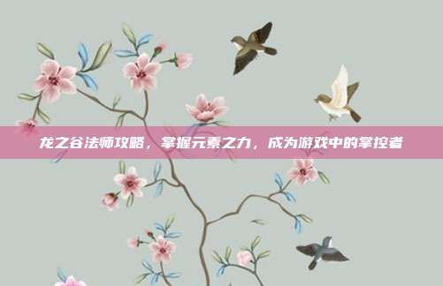 龙之谷法师攻略，掌握元素之力，成为游戏中的掌控者-第1张图片-速奇网