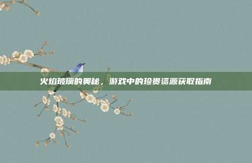 火焰玻璃的奥秘，游戏中的珍贵资源获取指南-第1张图片-速奇网