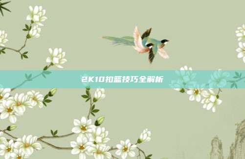 2K10扣篮技巧全解析-第1张图片-速奇网 2K10扣篮技巧全解析-第1张图片-速奇网