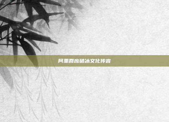 阿里回应破冰文化传言-第1张图片-速奇网 阿里回应破冰文化传言-第1张图片-速奇网