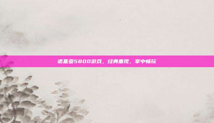 诺基亚5800游戏,经典重现,掌中畅玩-第1张图片-速奇网 诺基亚5800游戏,经典重现,掌中畅玩-第1张图片-速奇网