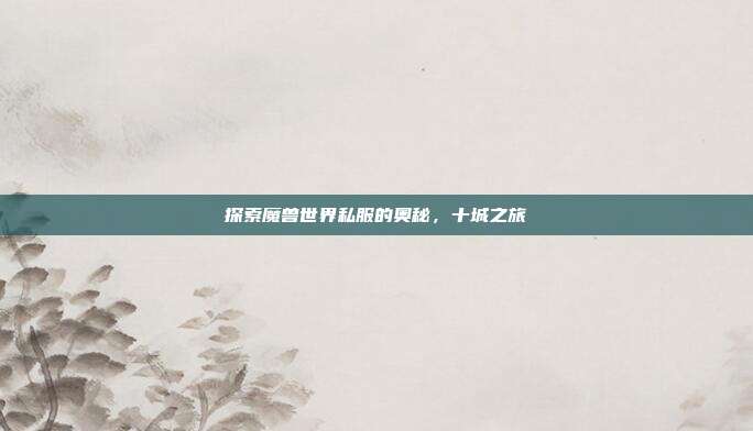 探索魔兽世界私服的奥秘,十城之旅-第1张图片-速奇网 探索魔兽世界私服的奥秘,十城之旅-第1张图片-速奇网
