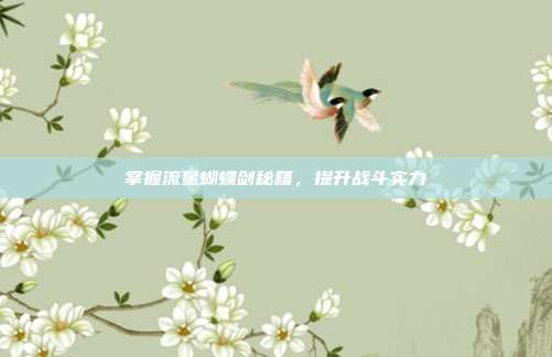 掌握流星蝴蝶剑秘籍,提升战斗实力-第1张图片-速奇网 掌握流星蝴蝶剑秘籍,提升战斗实力-第1张图片-速奇网