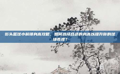 街头篮球小前锋身高攻略,如何选择合适的身高以提升你的球场表现?-第1张图片-速奇网 街头篮球小前锋身高攻略,如何选择合适的身高以提升你的球场表现?-第1张图片-速奇网