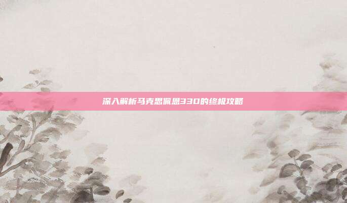 深入解析马克思佩恩33D的终极攻略-第1张图片-速奇网 深入解析马克思佩恩33D的终极攻略-第1张图片-速奇网