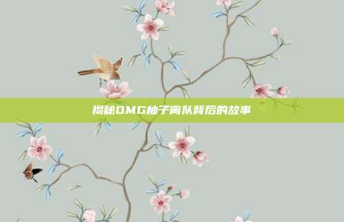 揭秘OMG柚子离队背后的故事-第1张图片-速奇网 揭秘OMG柚子离队背后的故事-第1张图片-速奇网
