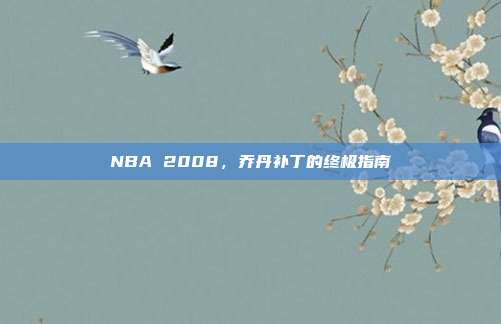 NBA 2008,乔丹补丁的终极指南-第1张图片-速奇网 NBA 2008,乔丹补丁的终极指南-第1张图片-速奇网
