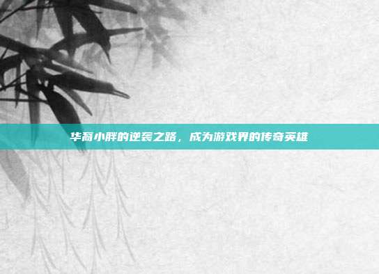 华裔小胖的逆袭之路,成为游戏界的传奇英雄-第1张图片-速奇网 华裔小胖的逆袭之路,成为游戏界的传奇英雄-第1张图片-速奇网