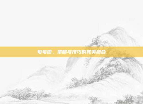 每每团，策略与技巧的完美结合-第1张图片-速奇网