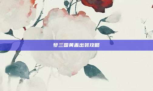 梦三国黄盖出装攻略-第1张图片-速奇网 梦三国黄盖出装攻略-第1张图片-速奇网