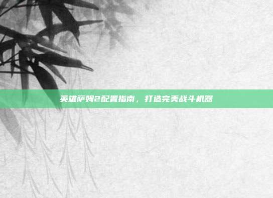 英雄萨姆2配置指南,打造完美战斗机器-第1张图片-速奇网 英雄萨姆2配置指南,打造完美战斗机器-第1张图片-速奇网
