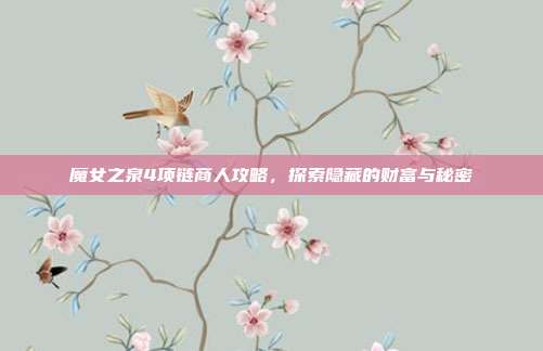 魔女之泉4项链商人攻略,探索隐藏的财富与秘密-第1张图片-速奇网 魔女之泉4项链商人攻略,探索隐藏的财富与秘密-第1张图片-速奇网