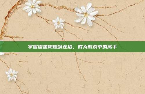 掌握流星蝴蝶剑连招,成为游戏中的高手-第1张图片-速奇网 掌握流星蝴蝶剑连招,成为游戏中的高手-第1张图片-速奇网