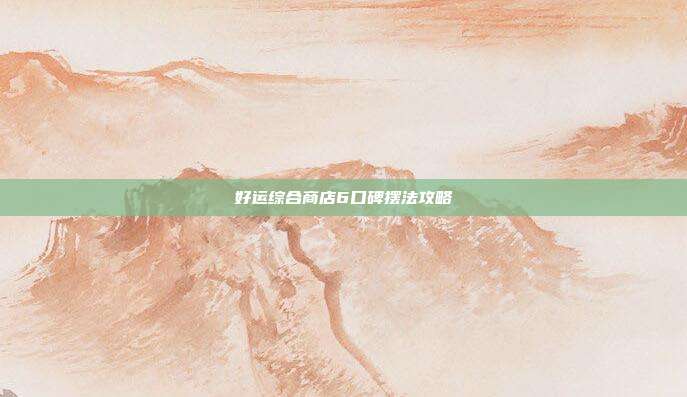 好运综合商店6口碑摆法攻略-第1张图片-速奇网