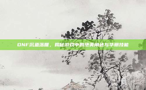 DNF沉鱼落雁，揭秘游戏中的绝美角色与华丽技能-第1张图片-速奇网