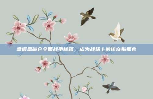 掌握拿破仑全面战争秘籍,成为战场上的传奇指挥官-第1张图片-速奇网 掌握拿破仑全面战争秘籍,成为战场上的传奇指挥官-第1张图片-速奇网