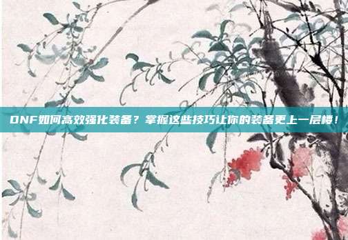 DNF如何高效强化装备？掌握这些技巧让你的装备更上一层楼！-第1张图片-速奇网