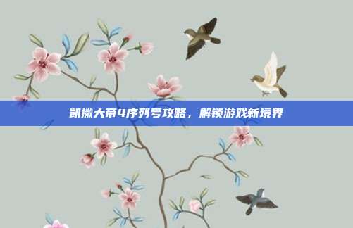 凯撒大帝4序列号攻略，解锁游戏新境界-第1张图片-速奇网