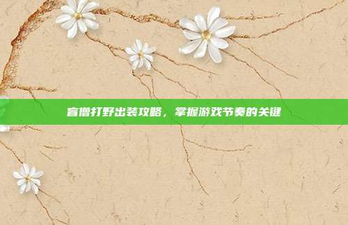 盲僧打野出装攻略,掌握游戏节奏的关键-第1张图片-速奇网 盲僧打野出装攻略,掌握游戏节奏的关键-第1张图片-速奇网