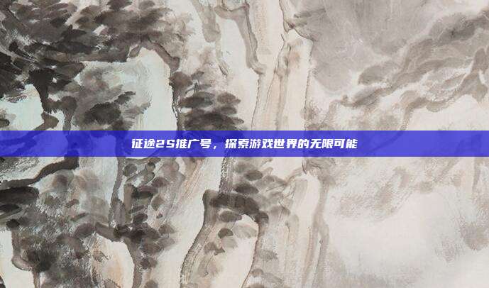 征途2S推广号，探索游戏世界的无限可能-第1张图片-速奇网