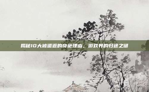 揭秘10大被遣返的奇葩理由,游戏界的归途之谜-第1张图片-速奇网 揭秘10大被遣返的奇葩理由,游戏界的归途之谜-第1张图片-速奇网