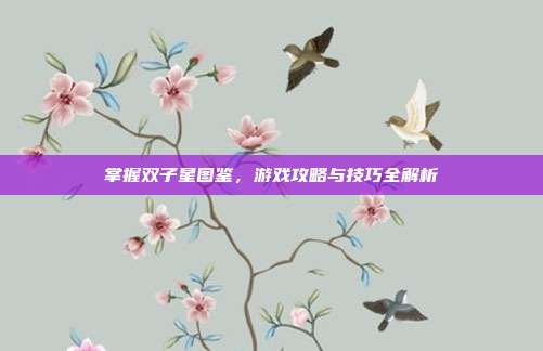 掌握双子星图鉴,游戏攻略与技巧全解析-第1张图片-速奇网 掌握双子星图鉴,游戏攻略与技巧全解析-第1张图片-速奇网
