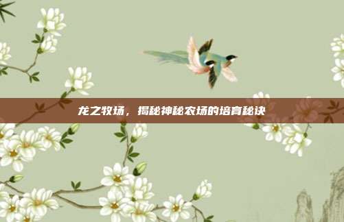 龙之牧场,揭秘神秘农场的培育秘诀-第1张图片-速奇网 龙之牧场,揭秘神秘农场的培育秘诀-第1张图片-速奇网