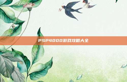 PSP4000游戏攻略大全-第1张图片-速奇网 PSP4000游戏攻略大全-第1张图片-速奇网