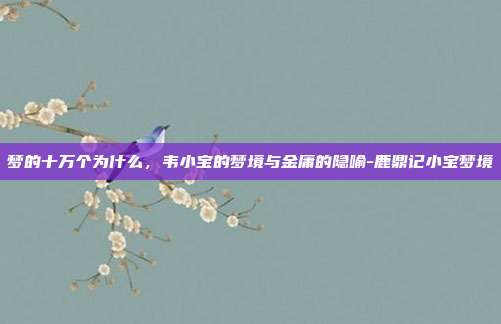 梦的十万个为什么，韦小宝的梦境与金庸的隐喻-鹿鼎记小宝梦境-第1张图片-速奇网