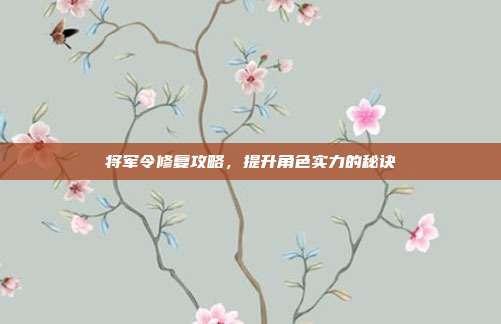 将军令修复攻略,提升角色实力的秘诀-第1张图片-速奇网 将军令修复攻略,提升角色实力的秘诀-第1张图片-速奇网