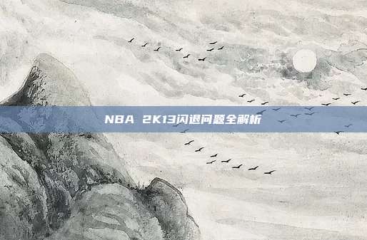NBA 2K13闪退问题全解析-第1张图片-速奇网 NBA 2K13闪退问题全解析-第1张图片-速奇网