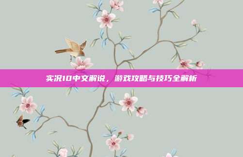 实况10中文解说,游戏攻略与技巧全解析-第1张图片-速奇网 实况10中文解说,游戏攻略与技巧全解析-第1张图片-速奇网