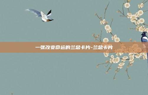 一张改变命运的兰总卡片-兰总卡片-第1张图片-速奇网