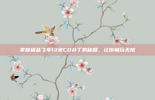 掌握极品飞车13免CD补丁的秘籍,让你畅玩无阻-第1张图片-速奇网 掌握极品飞车13免CD补丁的秘籍,让你畅玩无阻-第1张图片-速奇网