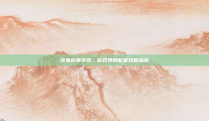 北电校草华汉,游戏界的新星攻略指南-第1张图片-速奇网 北电校草华汉,游戏界的新星攻略指南-第1张图片-速奇网
