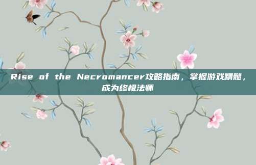 Rise of the Necromancer攻略指南，掌握游戏精髓，成为终极法师-第1张图片-速奇网