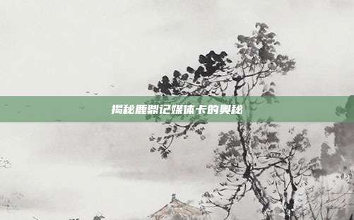揭秘鹿鼎记媒体卡的奥秘-第1张图片-速奇网